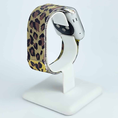Ремешок для Apple watch 38/40/41mm Milanese Loop Band Brown Leopard